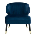 Fauteuil d'appoint à dossier haut en velours - 26,8 x 28 x 31,9