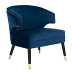 Fauteuil d'appoint à dossier haut en velours - 26,8 x 28 x 31,9