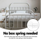 Cadre de lit en métal de 30,5 cm, sans matelas