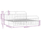 Cadre de lit en métal de 30,5 cm, sans matelas