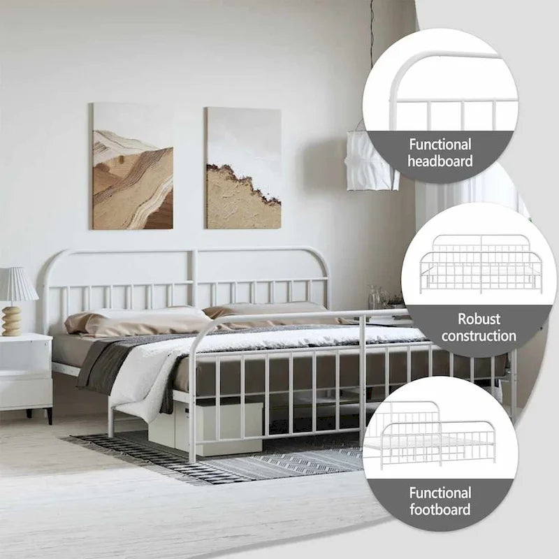 Cadre de lit en métal de 30,5 cm, sans matelas
