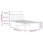 Cadre de lit en métal de 30,5 cm, sans matelas