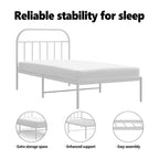 Cadre de lit en métal de 30,5 cm, sans matelas
