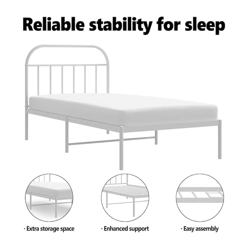 Cadre de lit en métal de 30,5 cm, sans matelas