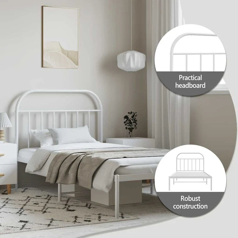 Cadre de lit en métal de 30,5 cm, sans matelas