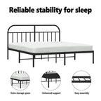 Cadre de lit en métal de 30,5 cm, sans matelas