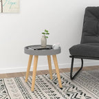 Table d'appoint ronde en bois d'ingénierie et pin massif - 15x15x15.7