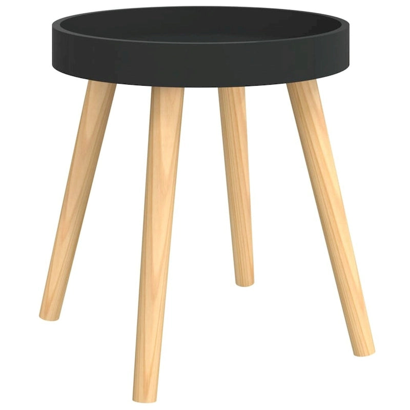Table d'appoint ronde en bois d'ingénierie et pin massif - 15x15x15.7