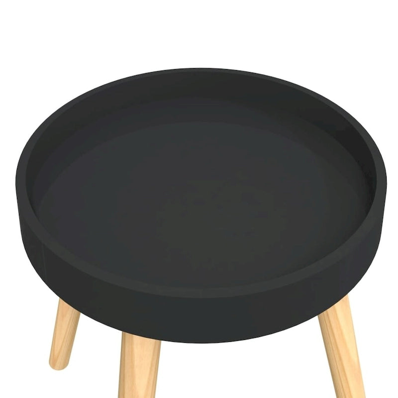 Table d'appoint ronde en bois d'ingénierie et pin massif - 15x15x15.7