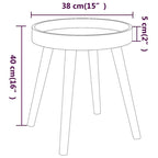 Table d'appoint ronde en bois d'ingénierie et pin massif - 15x15x15.7