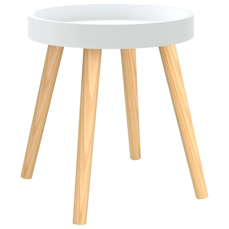 Table d'appoint ronde en bois d'ingénierie et pin massif - 15x15x15.7