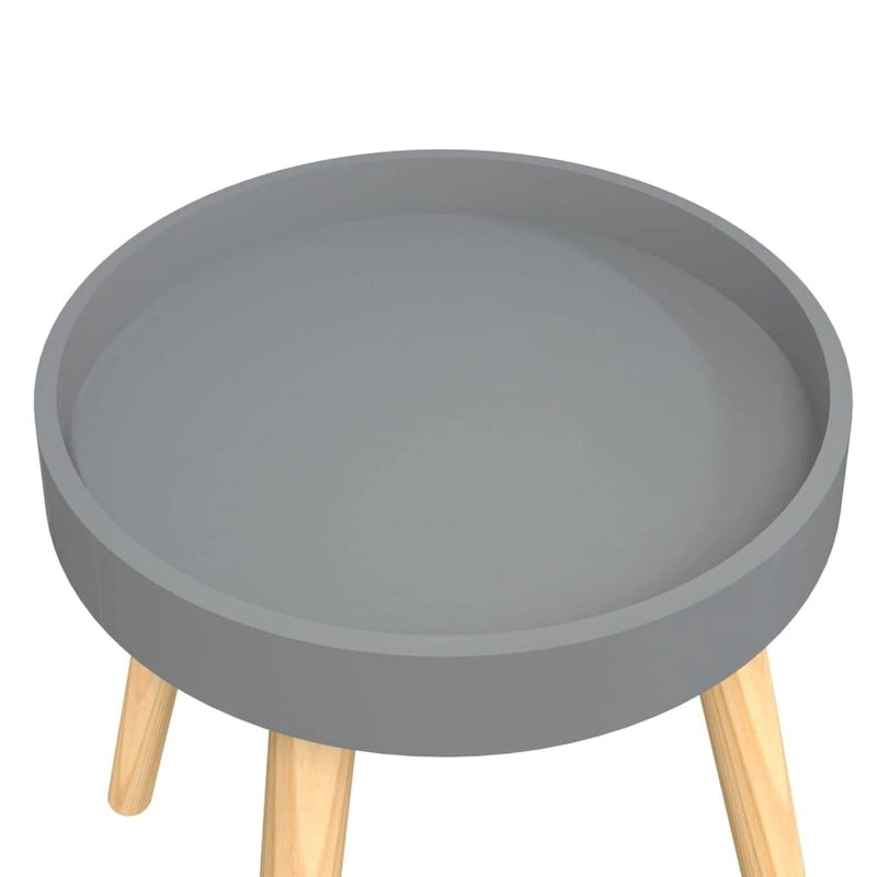 Table d'appoint ronde en bois d'ingénierie et pin massif - 15x15x15.7