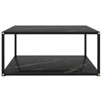 Table basse noire 31,5x31,5x13,8 Verre trempé