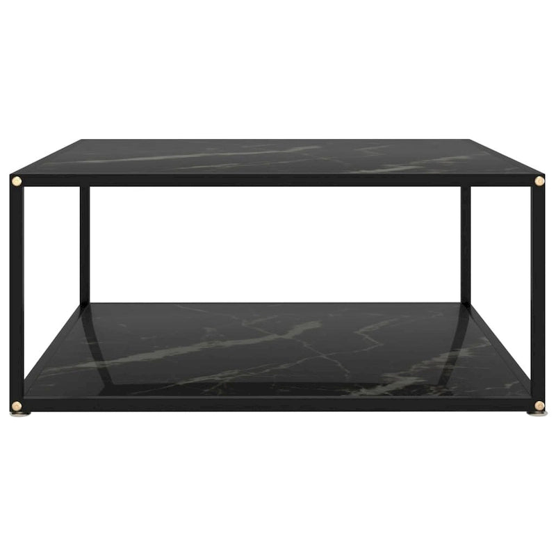 Table basse noire 31,5x31,5x13,8 Verre trempé