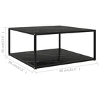 Table basse noire 31,5x31,5x13,8 Verre trempé