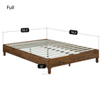 Cadre de lit en bois massif 12 pouces, style rustique, élimine le besoin de sommier tapissier, finition naturelle