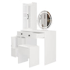 Coiffeuse avec multiprise et miroir LED à trois tons - N/A