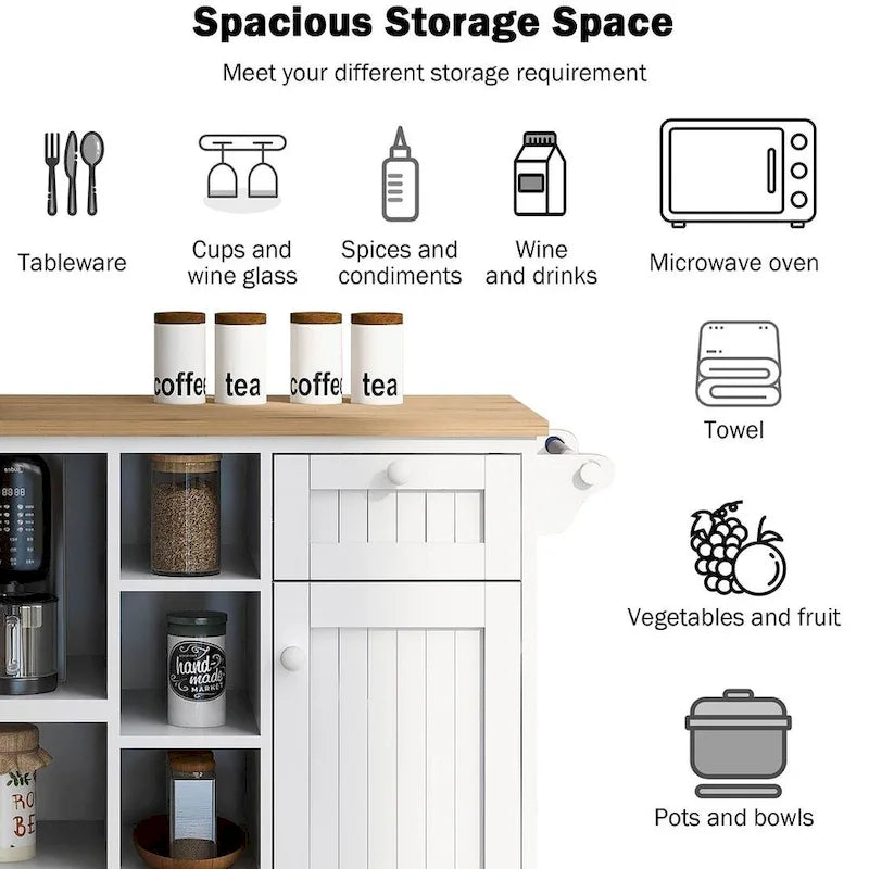 Desserte de cuisine à roulettes, Meuble de rangement, Plateau en bois massif