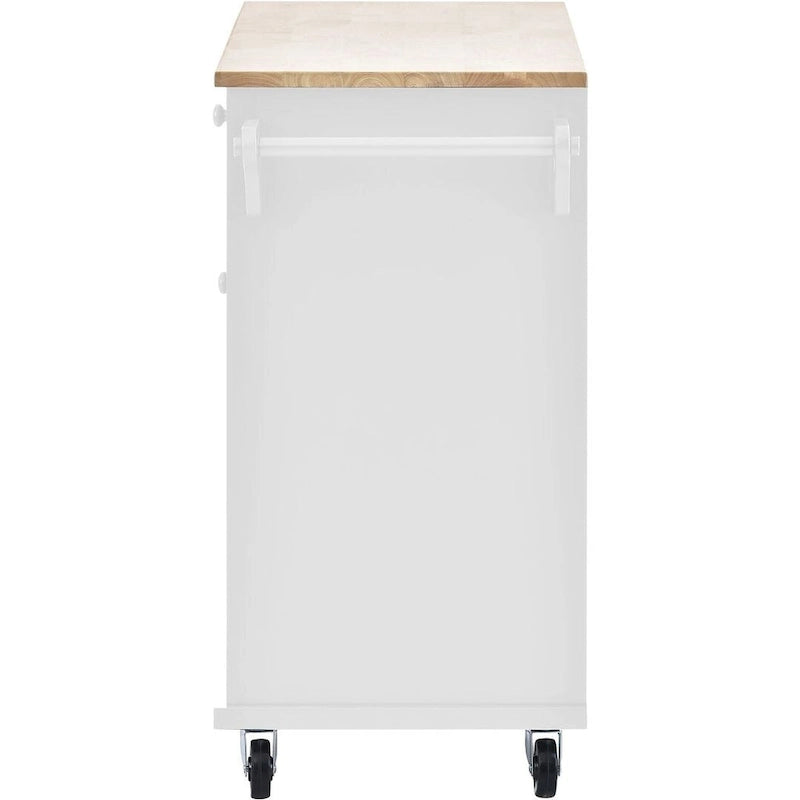 Desserte de cuisine à roulettes, Meuble de rangement, Plateau en bois massif