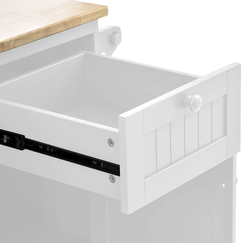 Desserte de cuisine à roulettes, Meuble de rangement, Plateau en bois massif