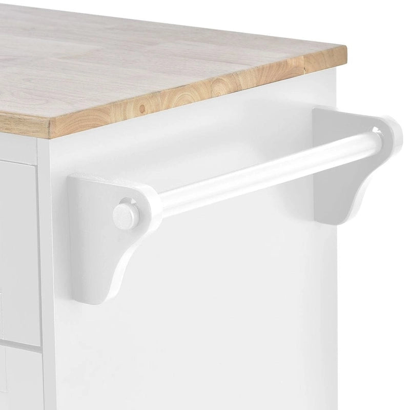 Desserte de cuisine à roulettes, Meuble de rangement, Plateau en bois massif