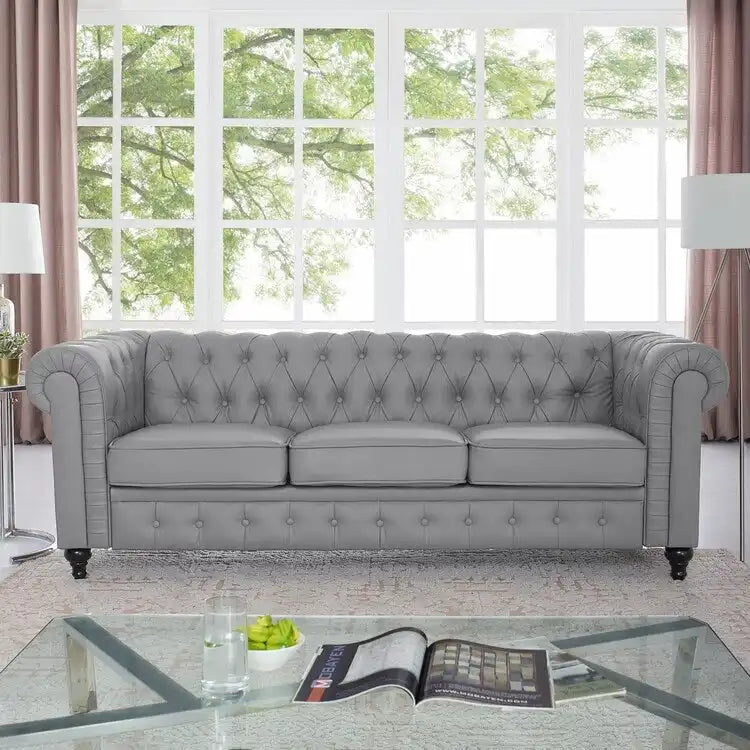 Canapé Chesterfield, confort luxueux pour salons douillets, canapé moderne du milieu du siècle, 3 places