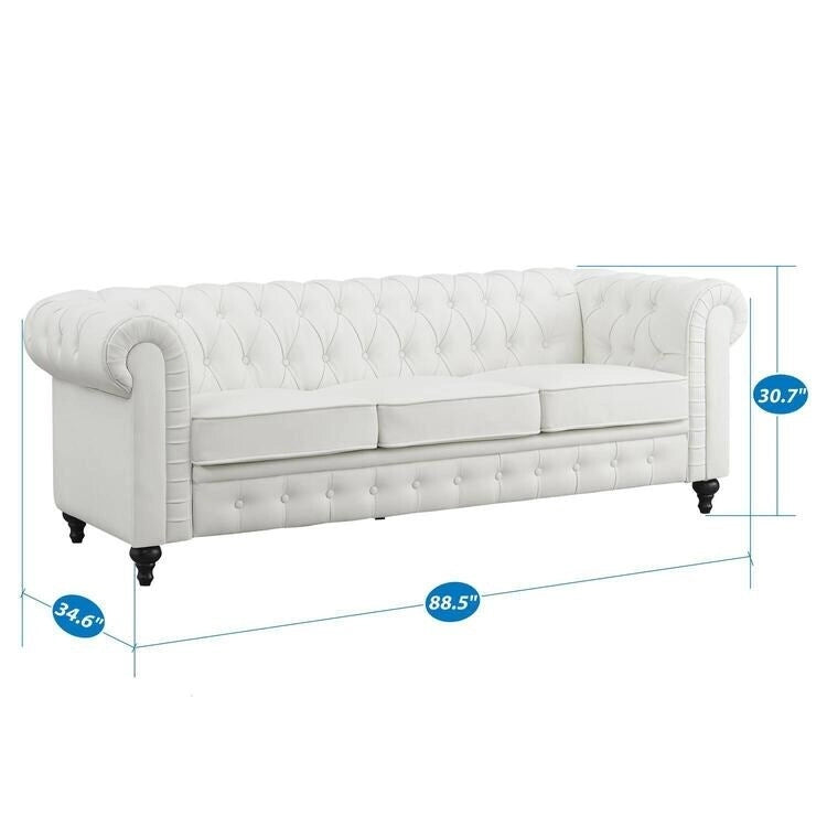 Canapé Chesterfield, confort luxueux pour salons douillets, canapé moderne du milieu du siècle, 3 places