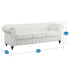 Canapé Chesterfield, confort luxueux pour salons douillets, canapé moderne du milieu du siècle, 3 places