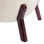 Fauteuil d'appoint, Fauteuil sans accoudoirs rembourré en peau d'agneau Sherpa, Fauteuil simple avec pieds en bois, Fauteuil de lecture moderne pour salon