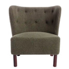 Fauteuil d'appoint, Fauteuil sans accoudoirs rembourré en peau d'agneau Sherpa, Fauteuil simple avec pieds en bois, Fauteuil de lecture moderne pour salon