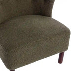 Fauteuil d'appoint, Fauteuil sans accoudoirs rembourré en peau d'agneau Sherpa, Fauteuil simple avec pieds en bois, Fauteuil de lecture moderne pour salon