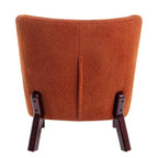 Fauteuil d'appoint, Fauteuil sans accoudoirs rembourré en peau d'agneau Sherpa, Fauteuil simple avec pieds en bois, Fauteuil de lecture moderne pour salon