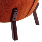 Fauteuil d'appoint, Fauteuil sans accoudoirs rembourré en peau d'agneau Sherpa, Fauteuil simple avec pieds en bois, Fauteuil de lecture moderne pour salon