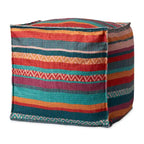 Pouf bohème rayé du Sud-Ouest