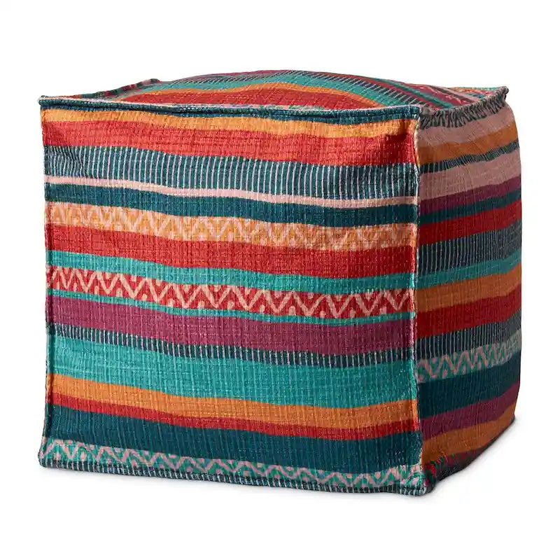 Pouf bohème rayé du Sud-Ouest