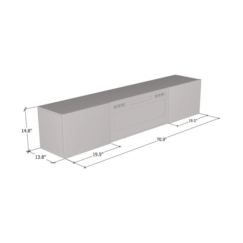Meuble TV flottant WH-EF avec cheminée