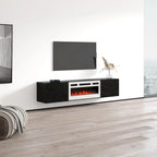 Meuble TV flottant WH-EF avec cheminée