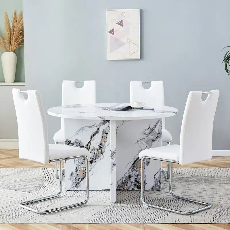 Table à manger ronde avec 4 chaises