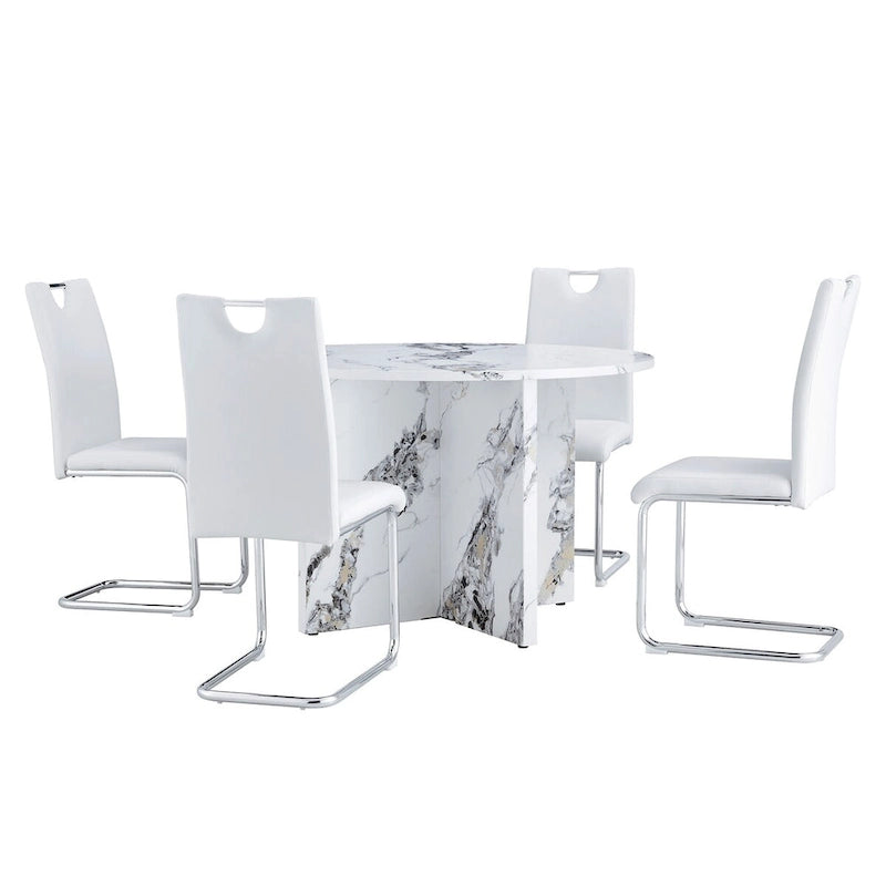 Table à manger ronde avec 4 chaises
