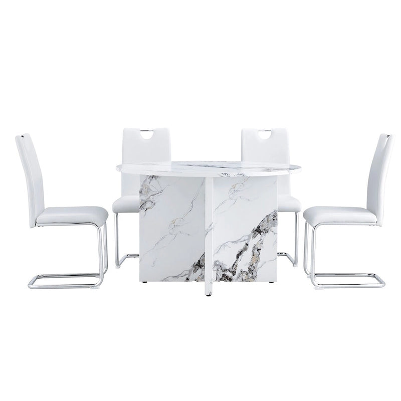 Table à manger ronde avec 4 chaises