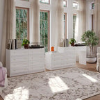 Commode et coiffeuse blanches Solution de rangement polyvalente Bureau en cristal