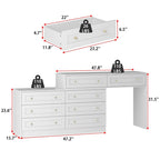 Commode et coiffeuse blanches Solution de rangement polyvalente Bureau en cristal