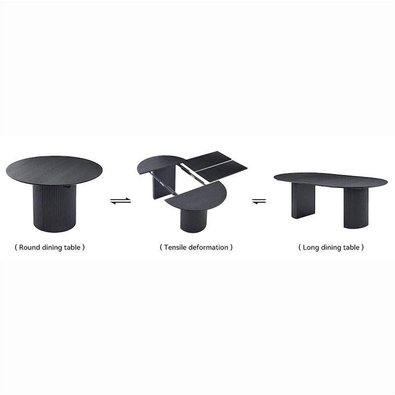 Table à manger ovale extensible avec plateau solide