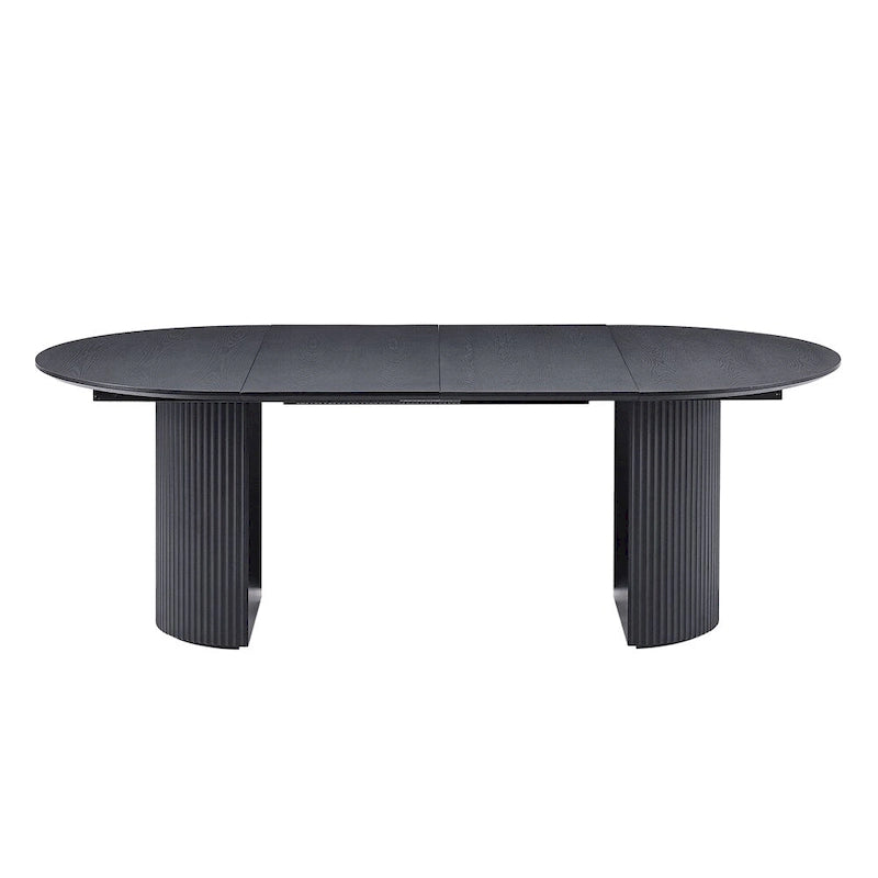 Table à manger ovale extensible avec plateau solide
