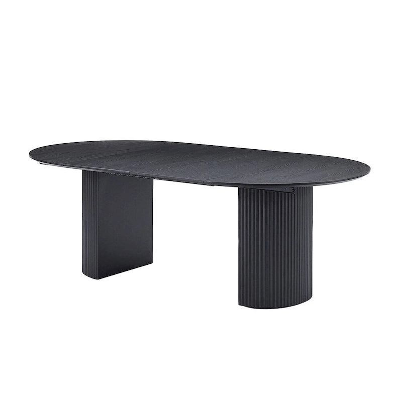 Table à manger ovale extensible avec plateau solide