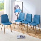 Chaise d'appoint en lin et pieds en métal (Lot de 4)