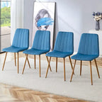 Chaise d'appoint en lin et pieds en métal (Lot de 4)