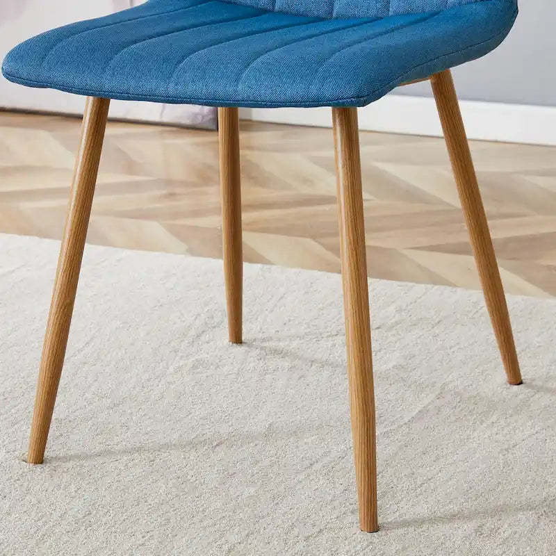 Chaise d'appoint en lin et pieds en métal (Lot de 4)