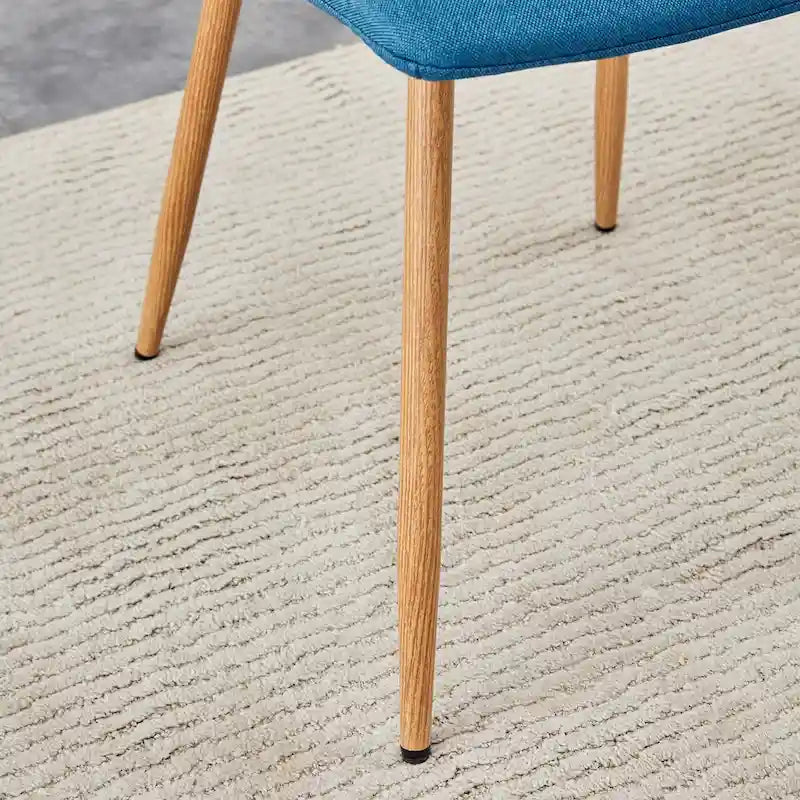 Chaise d'appoint en lin et pieds en métal (Lot de 4)
