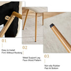 Chaise d'appoint en lin et pieds en métal (Lot de 4)